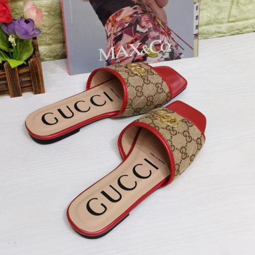 GUCCI Monogram Open Toe Casual Slippers